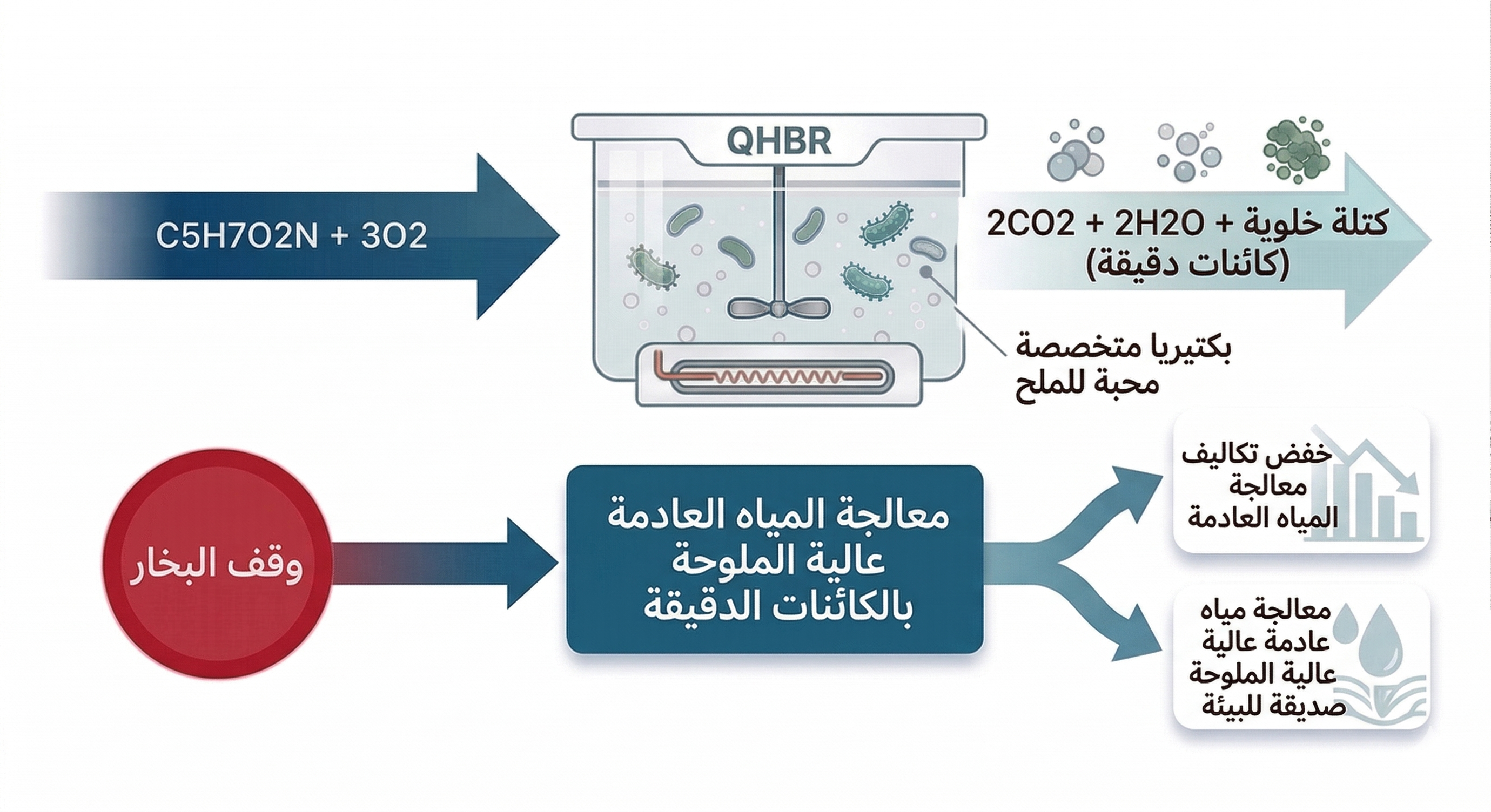 QHBR SYSTEM — عملية المعالجة البيولوجية لمياه الصرف عالية الملوحة